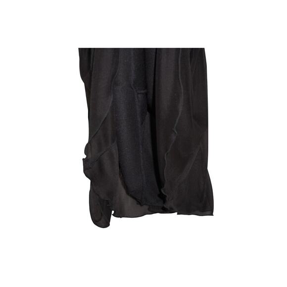 City Triangles Black Chiffon Fit & Flare Dress w/ Sequin Waistband Size M - Picture 5 of 6